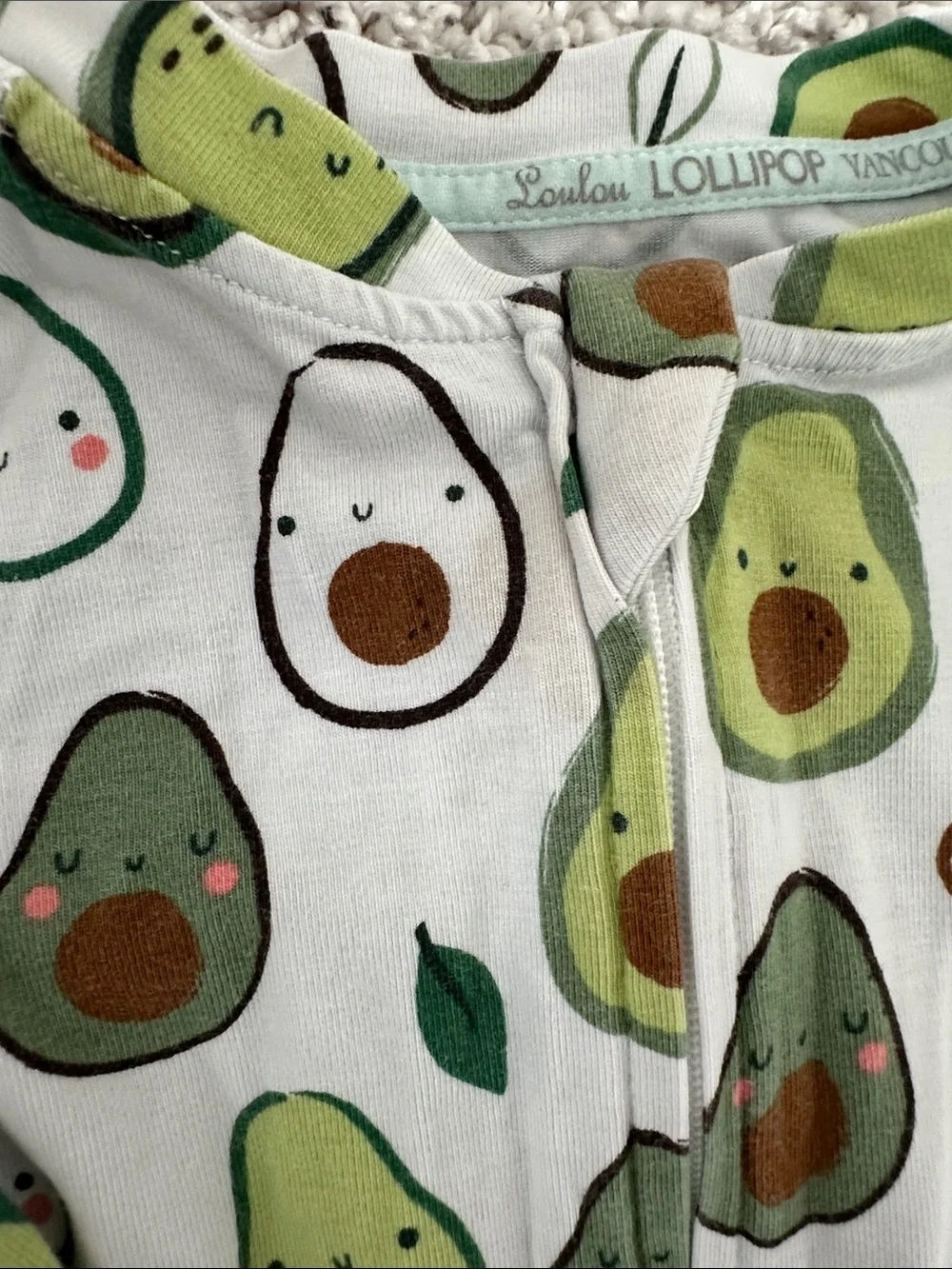 Loulou Lollipop Baby Avocado Print Footless Full-Zip